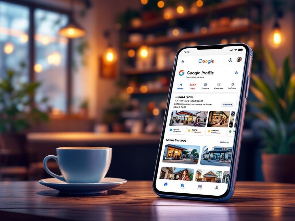 Telefon z widocznym Profilem Firmy w Google – optymalizacja wizytówki dla lepszej widoczności online